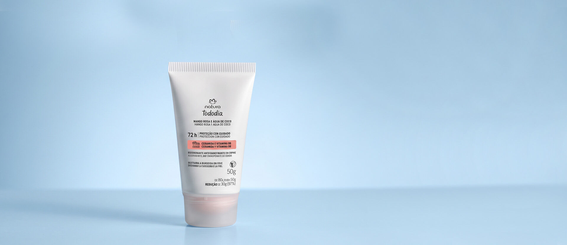 Desodorante Antitranspirante em Creme Tododia Manga Rosa e Água de Coco 50g