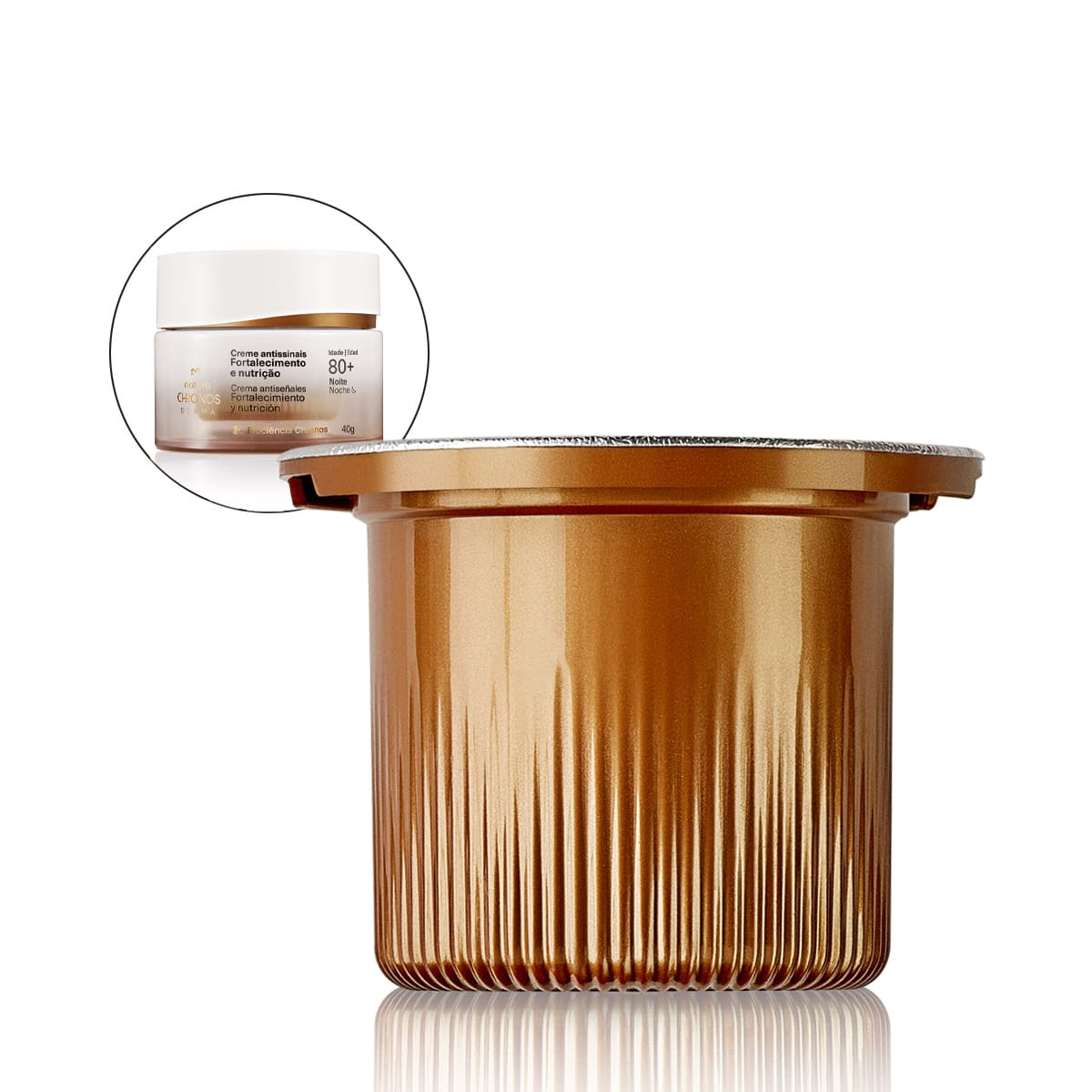 Refil Creme Antissinais Fortalecimento e Nutrição 80+ Noite Chronos Derma 40 g