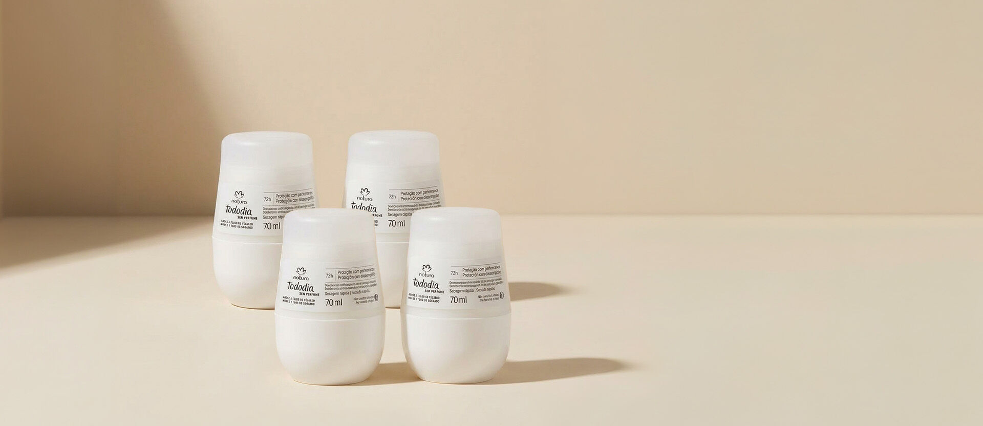 Kit Desodorantes Tododia Sem Perfume (4 produtos)