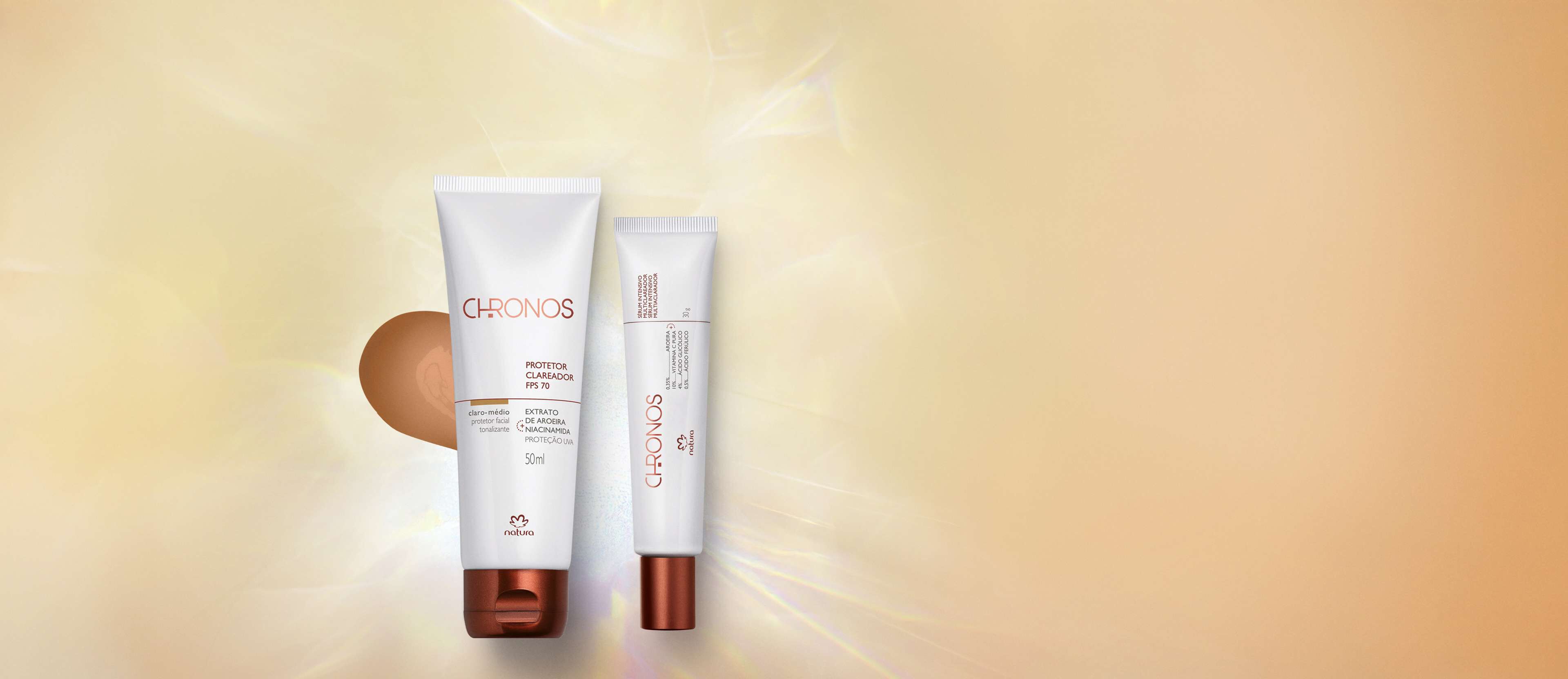 Kit Sérum e Protetor Multiclareador FPS 70 Chronos Derma (2 produtos)