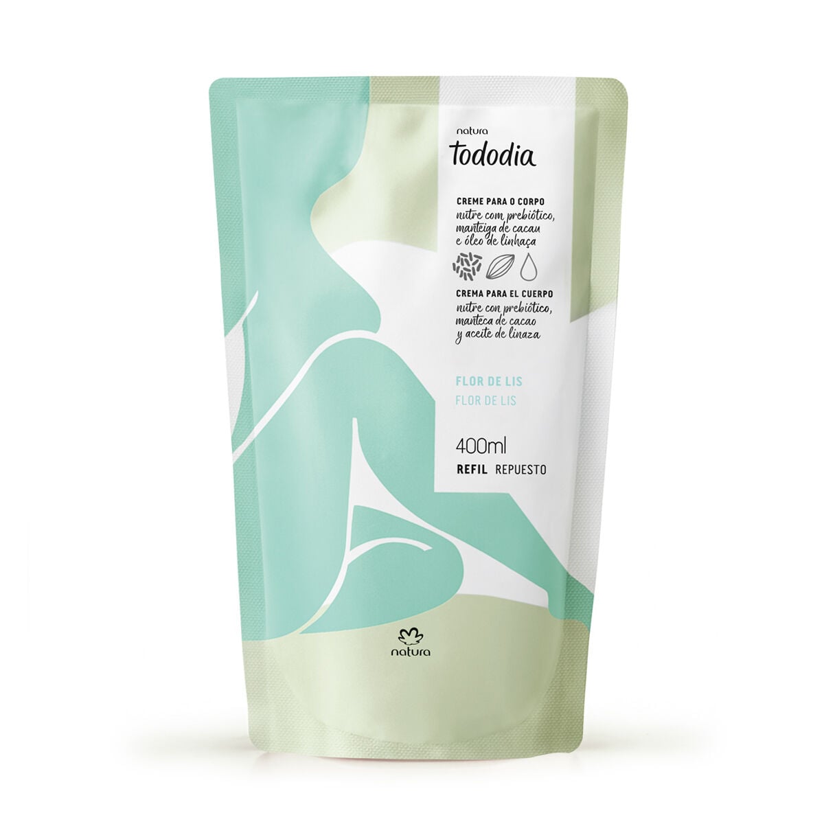 Refil Creme Desodorante Nutritivo para O Corpo Tododia Flor de Lis 400 Ml