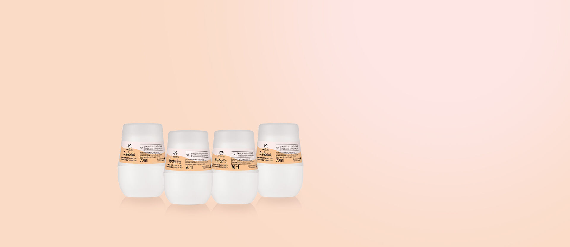 Kit Desodorantes Roll-on Tododia Manga Rosa e Água de Coco (4 produtos)
