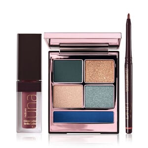 Kit PRO Palette, Lápis Labial e Gloss Rose Natura UNA (3 produtos)