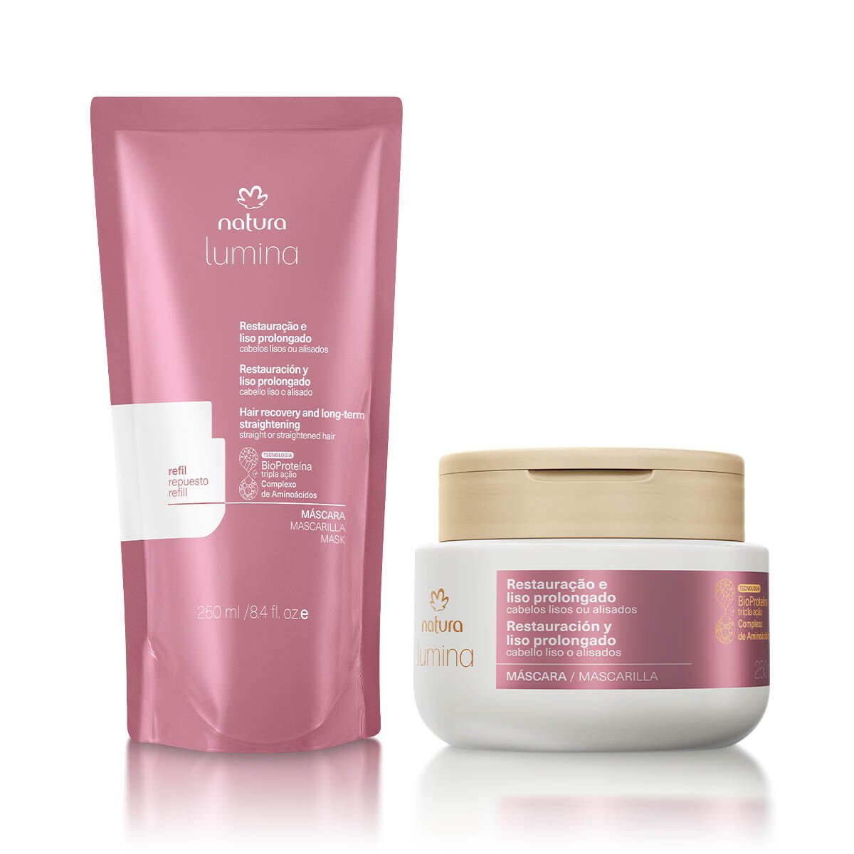 Kit Máscara com Refil Lumina Restauração e Liso Prolongado