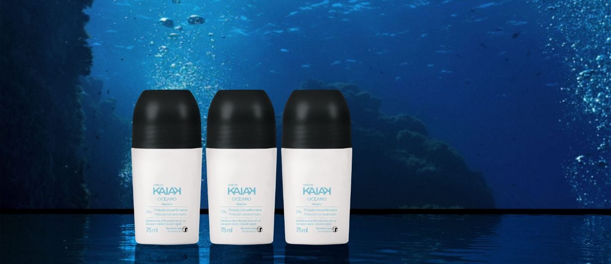 Kit Desodorante Antitranspirante Roll-on Kaiak Oceano Masculino (3 unidades)