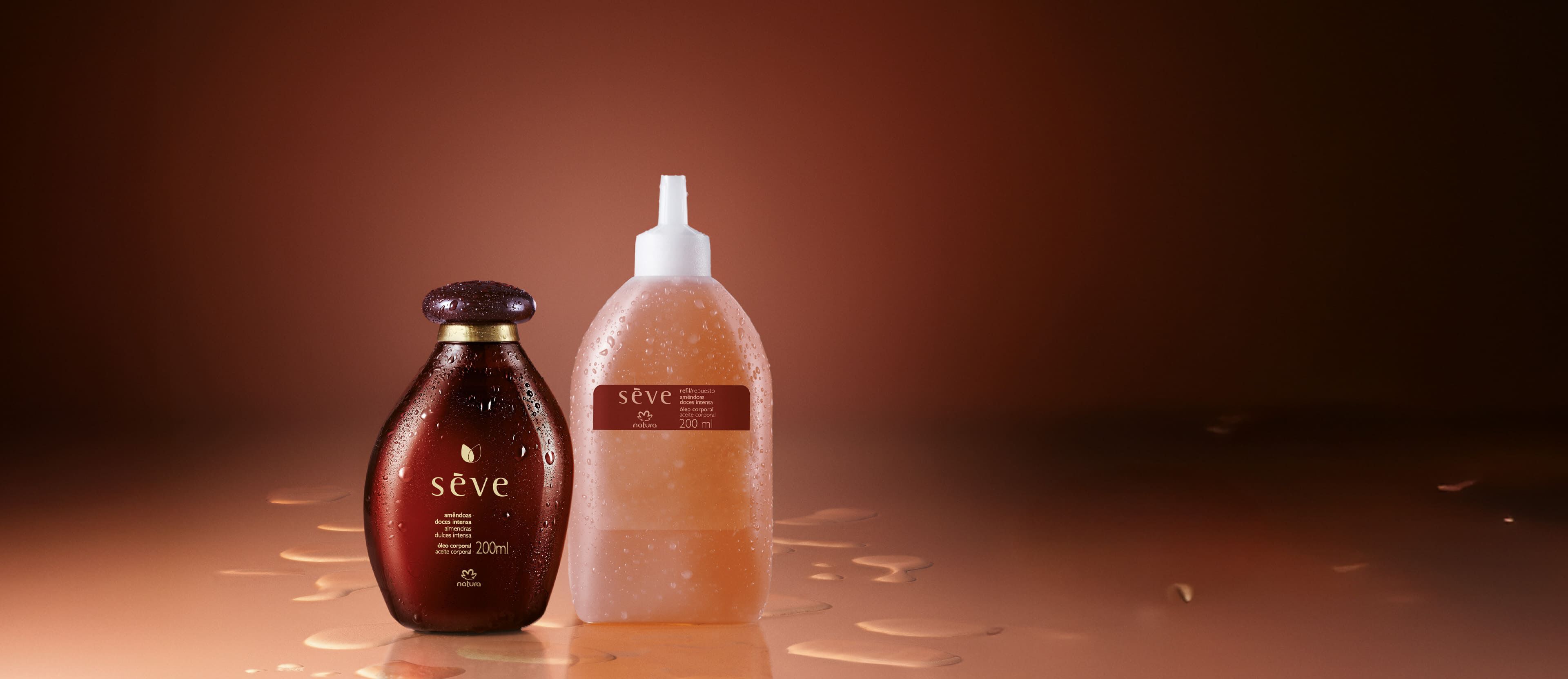 Kit Óleo Desodorante Corporal Sève Amêndoas Doces Intensa com Refil (2 produtos)