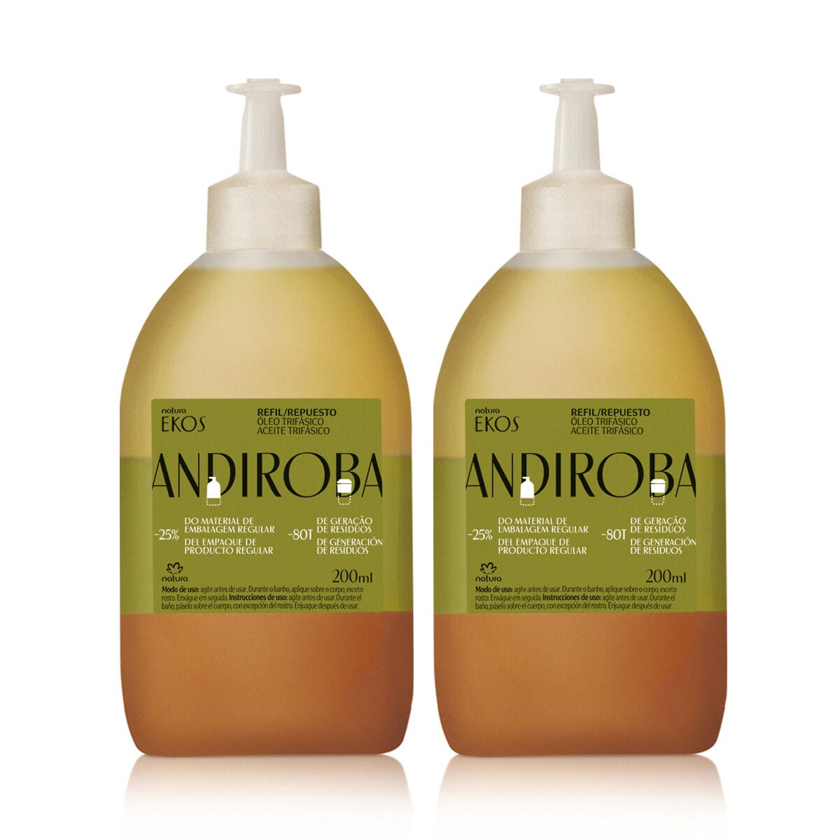 Kit Refil Natura Ekos Óleo Trifasico Andiroba (2 Unidades)