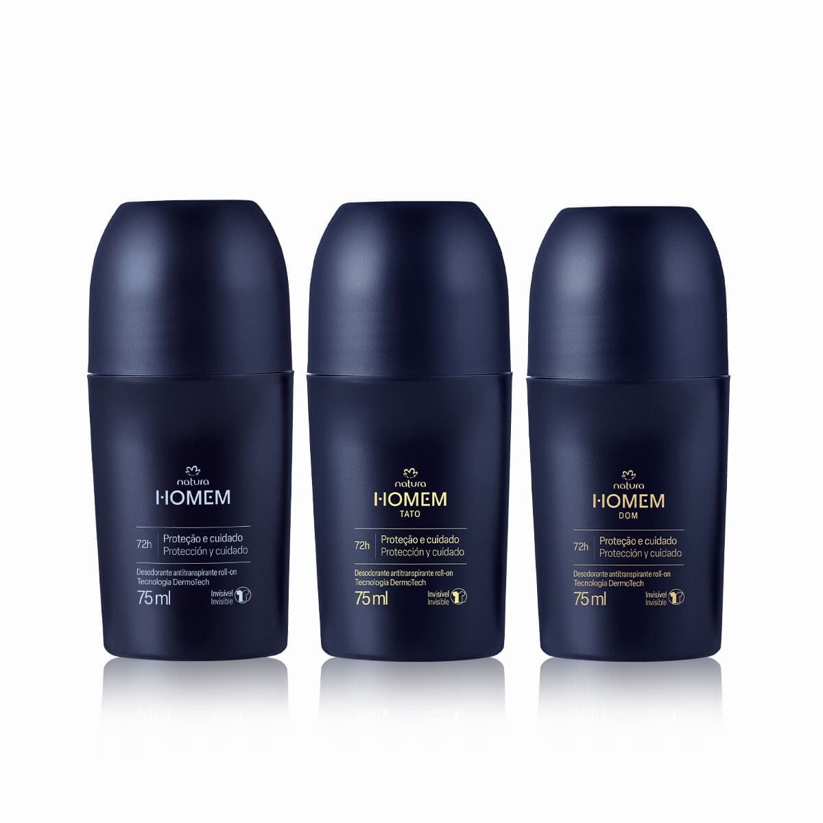 Kit Desodorantes Antitranspirantes Roll On Natura Homem (3 Produtos)
