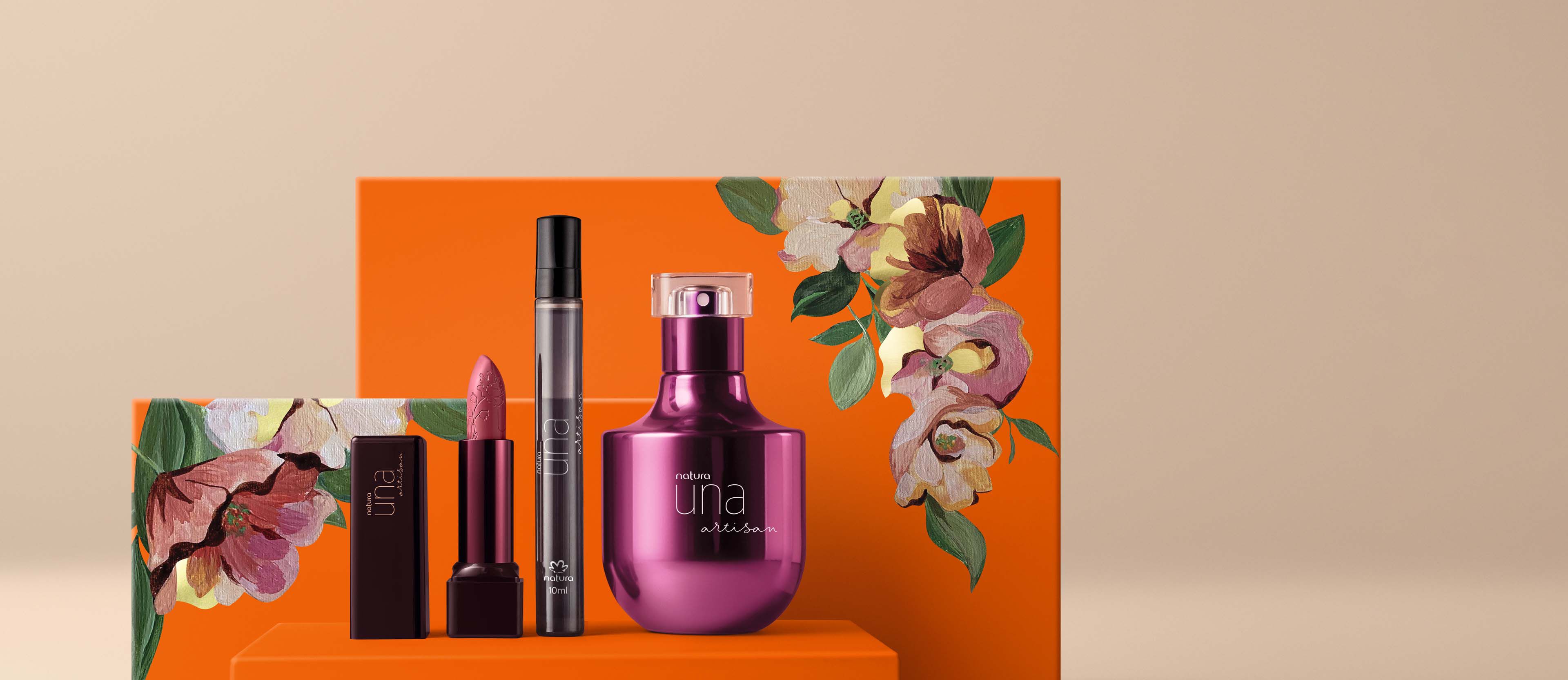 Presente Dia das Mães Una Artisan Deo Perfume com Batom