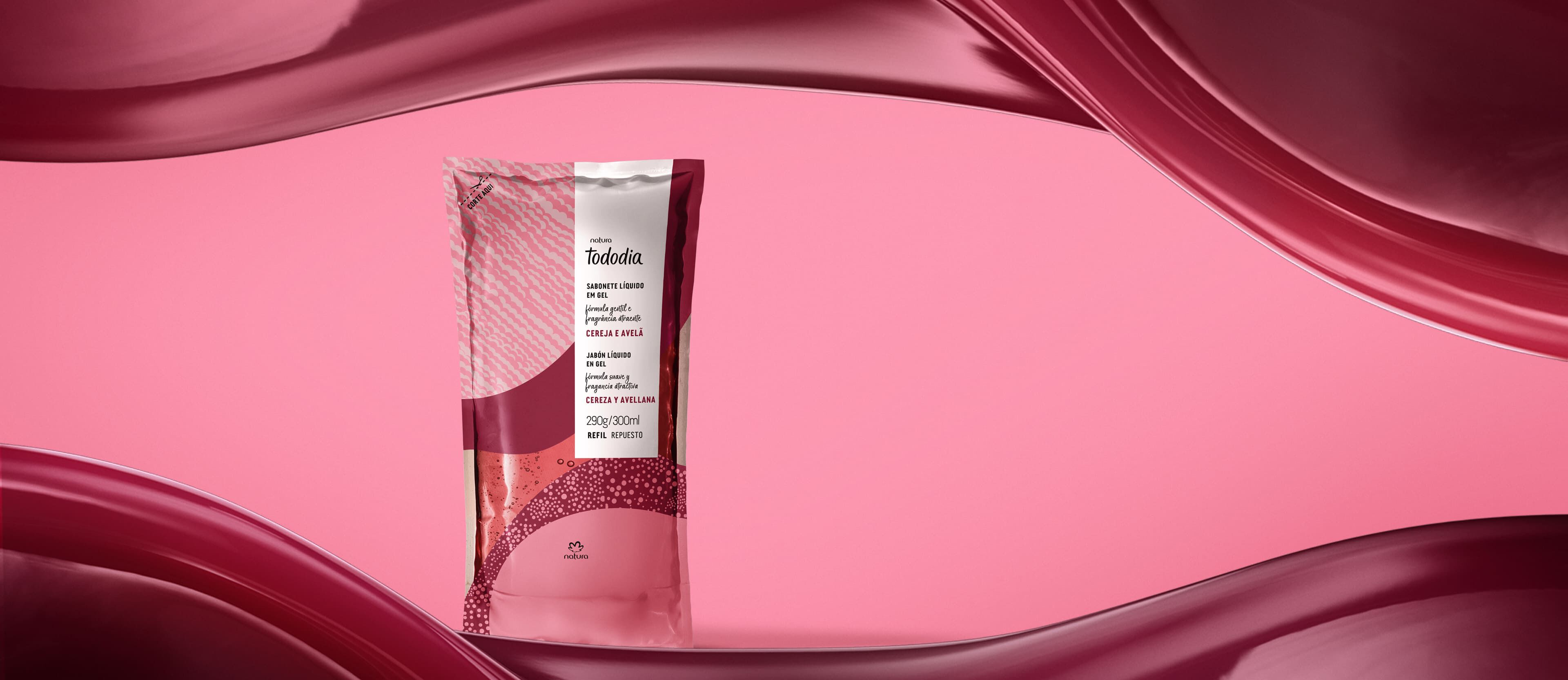 Refil Sabonete Líquido em Gel Tododia Cereja e Avelã