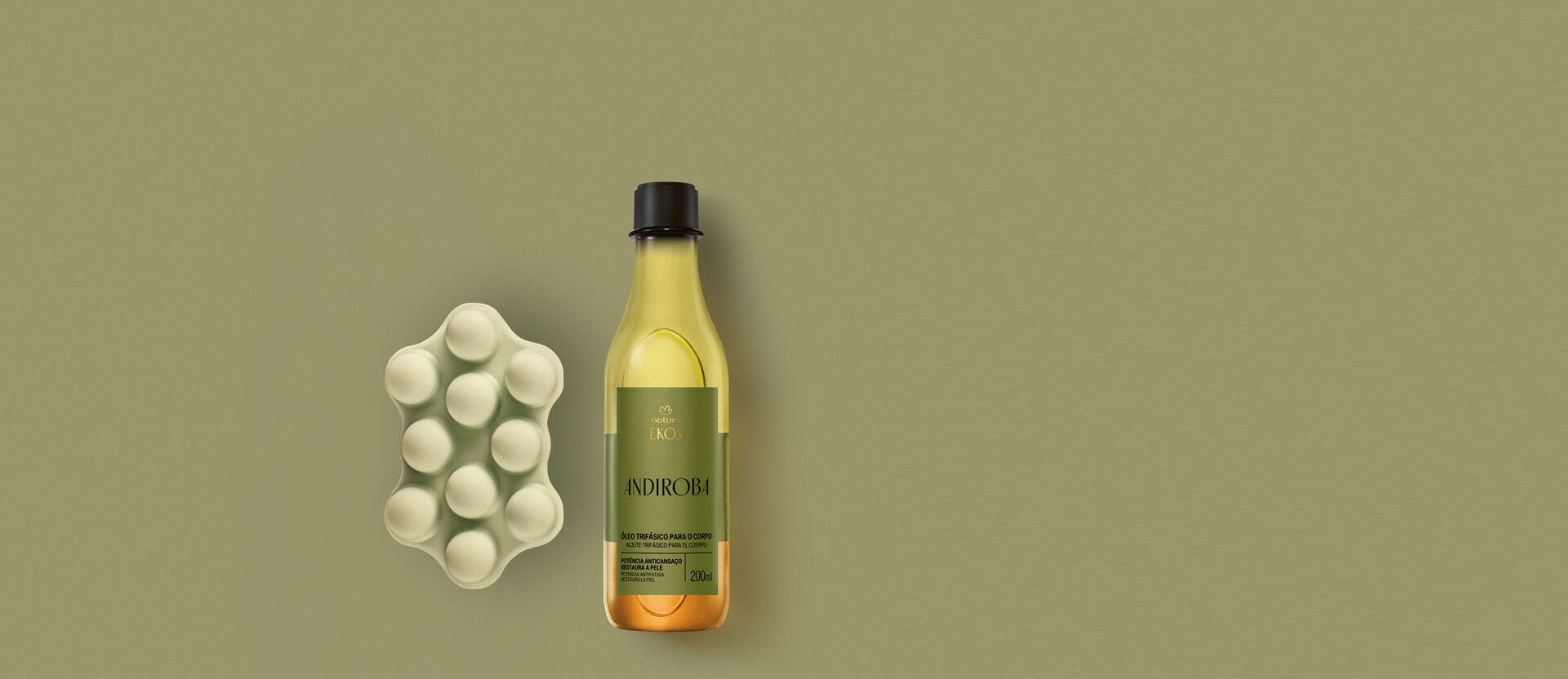 Kit Ekos Andiroba Óleo Trifásico + Sabonetes Massageadores (3 produtos)