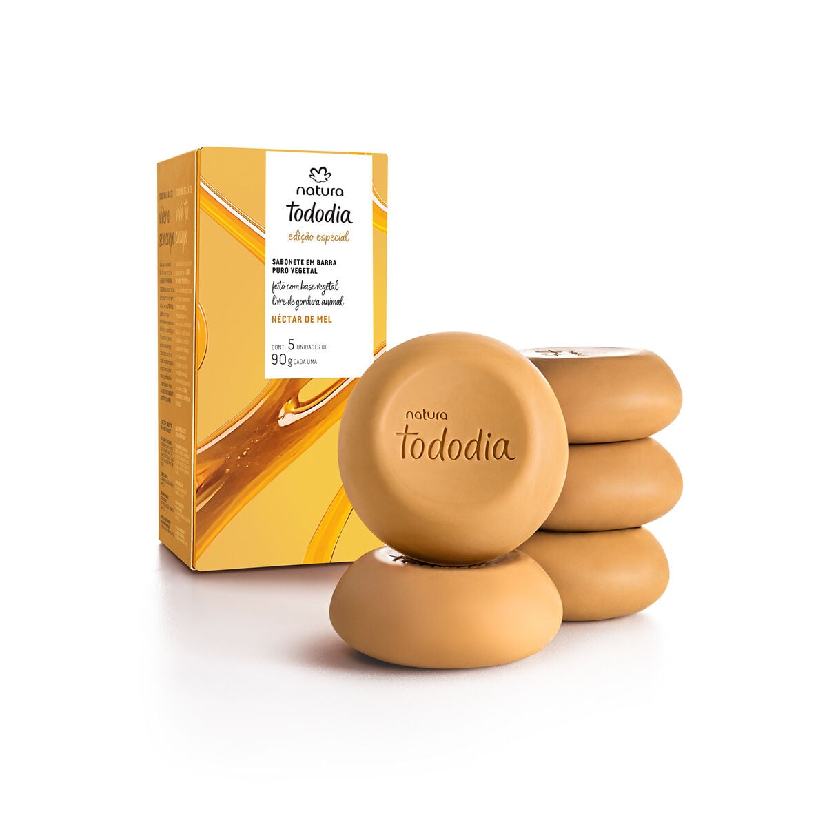 Sabonete em Barra Puro Vegetal Tododia Nectar de Mel 5 un de 90 G Cada