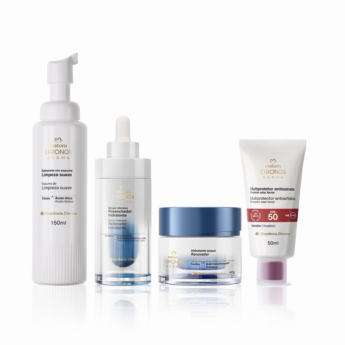 Kit Rotina Hidratação Completo Chronos Derma (4 produtos)
