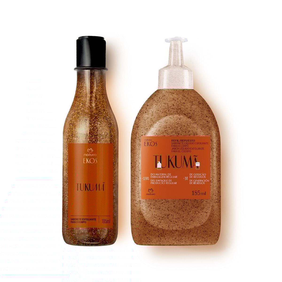 Kit Sabonete Líquido Esfoliante para o Corpo Ekos Tukumã com Refil