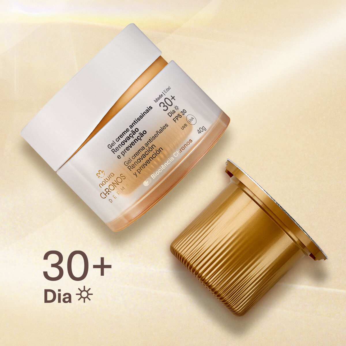 Kit Gel Creme Antissinais 30+ Dia com Refil