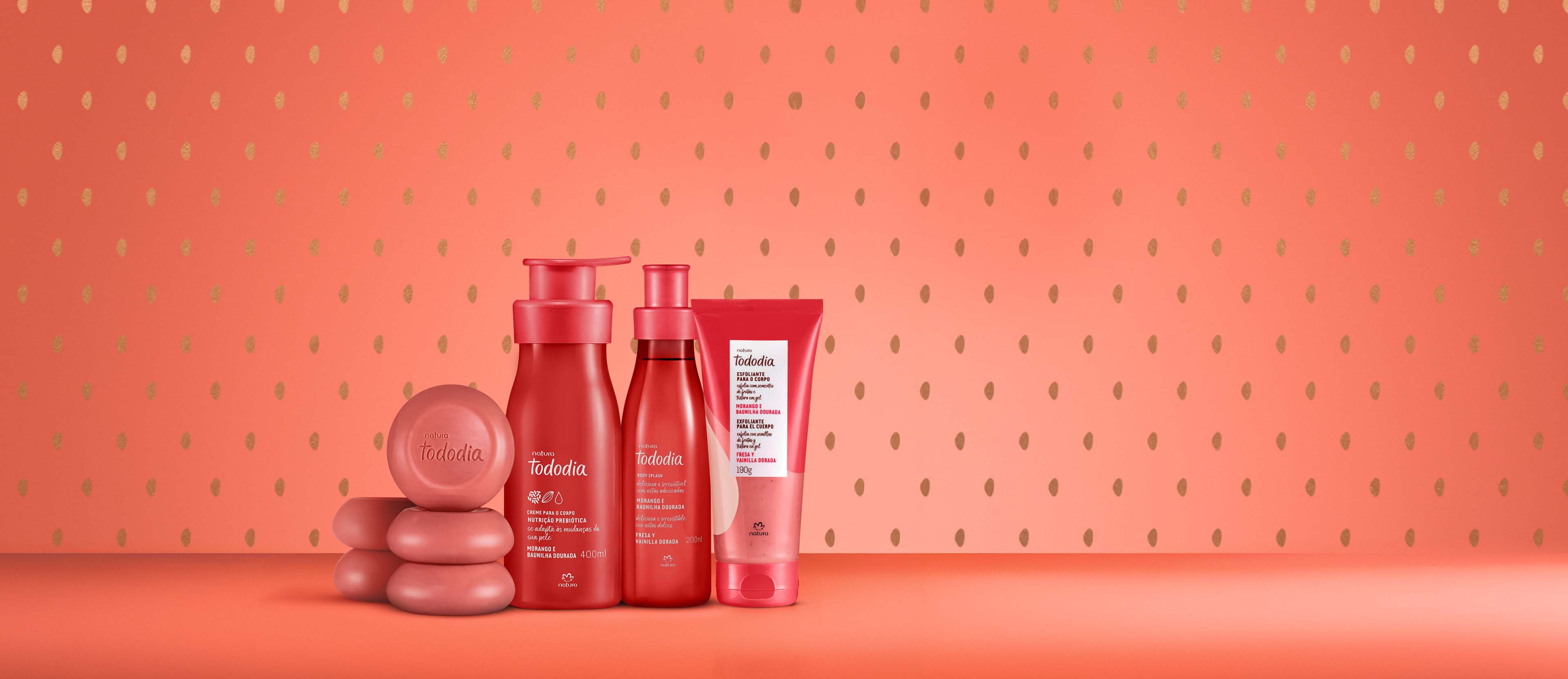 Kit Tododia Morango e Baunilha Dourada