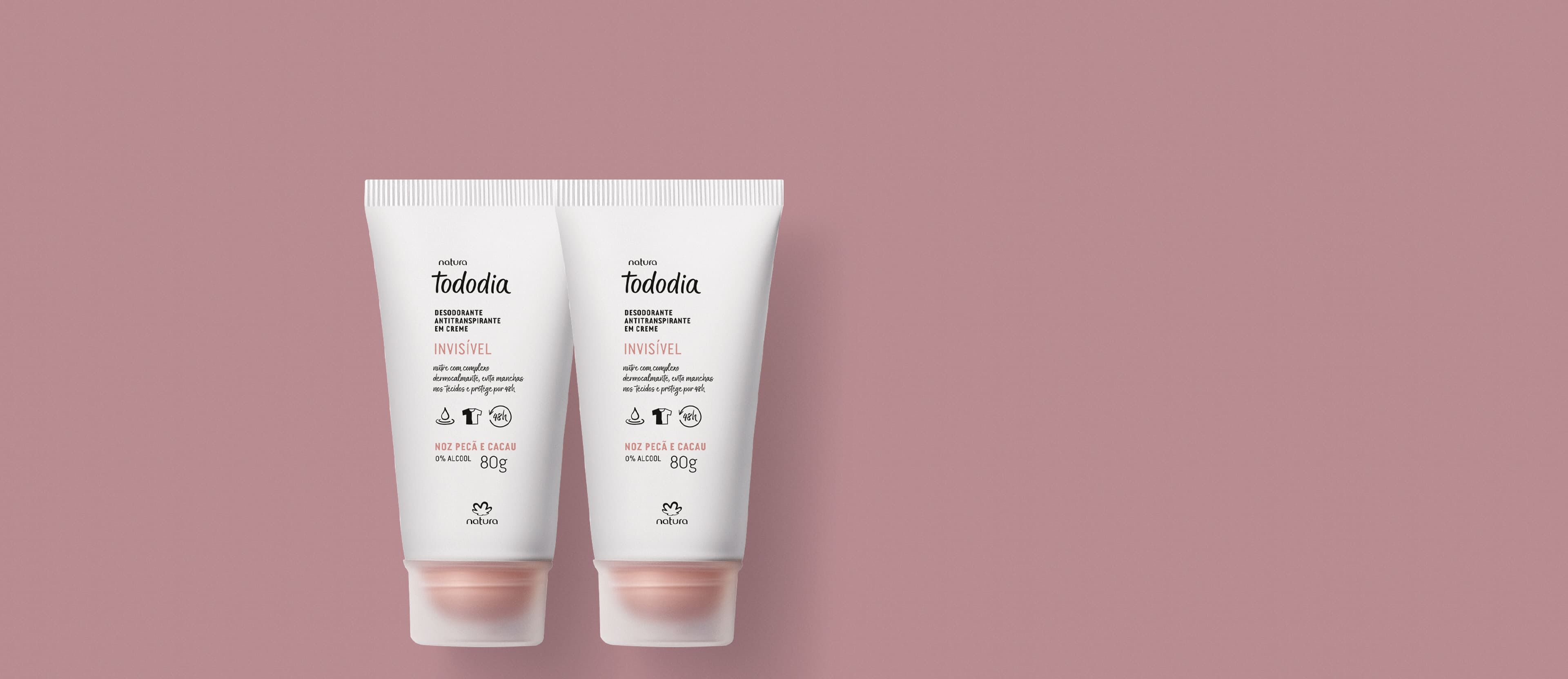 Kit Desodorante Antitranspirante em Creme Tododia Noz Pecã e Cacau (2 unidades)
