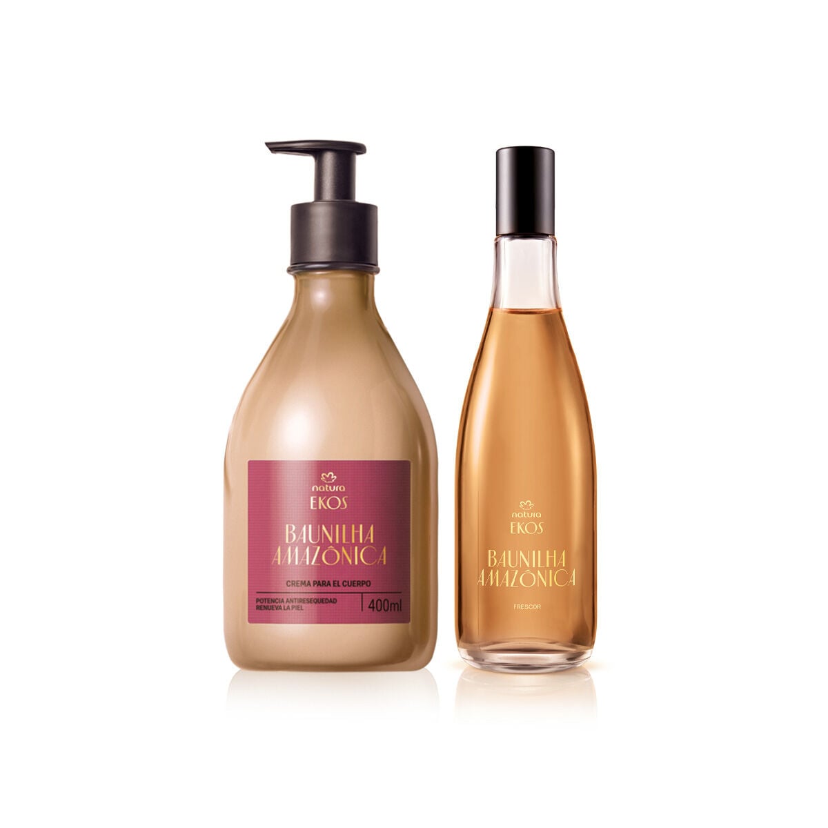 Kit Ekos Creme Hidratante para O Corpo e Desodorante Colônia Frescor Feminino Baunilha Amazonica 2 Produtos