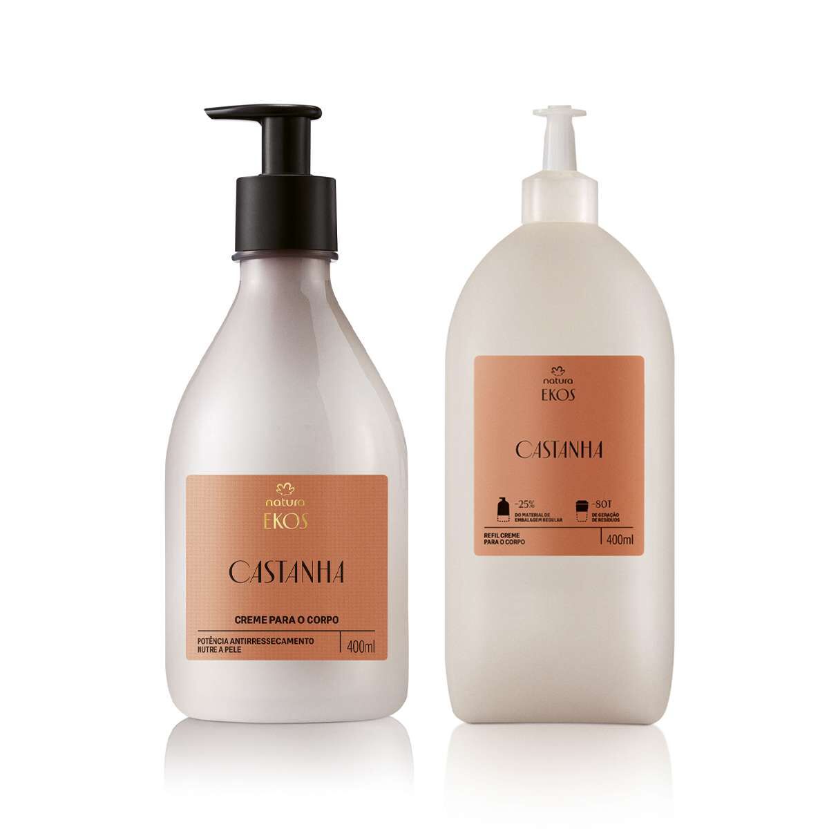 Kit Creme Desodorante Hidratante para o Corpo Ekos Castanha com Refil