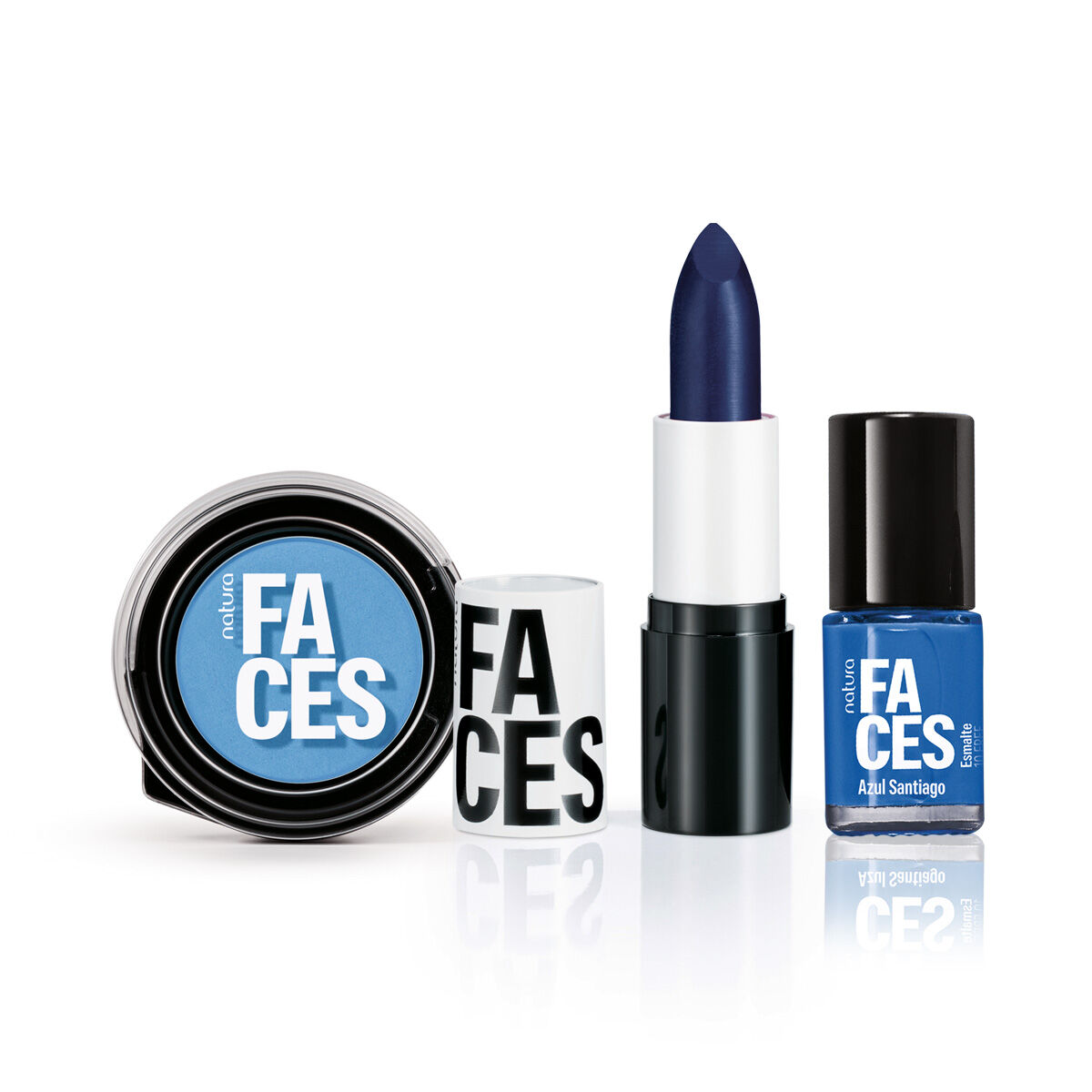 Kit Batom Matte, Esmalte e Sombra Azul Joy (3 Produtos)