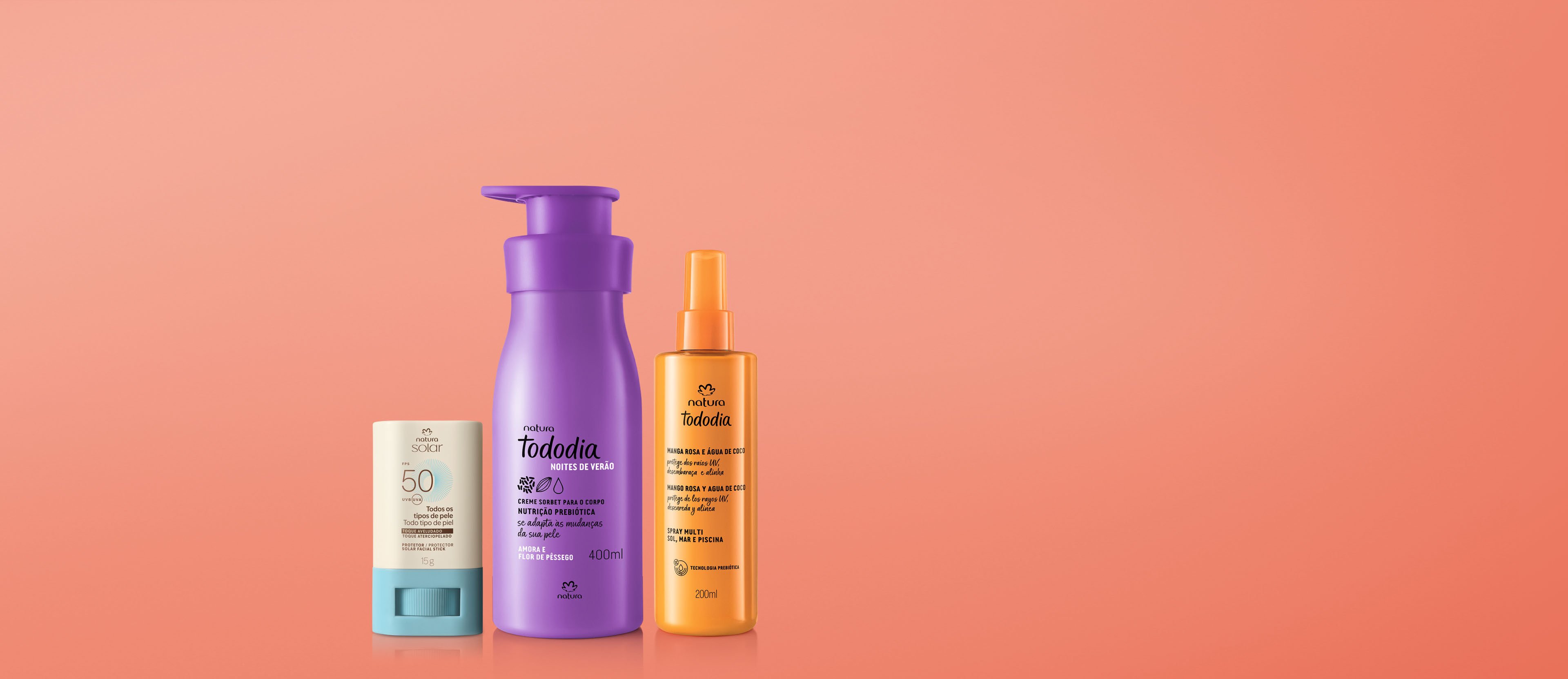 Kit Verão Tododia Amora e Flor de Pêssego e Natura Solar