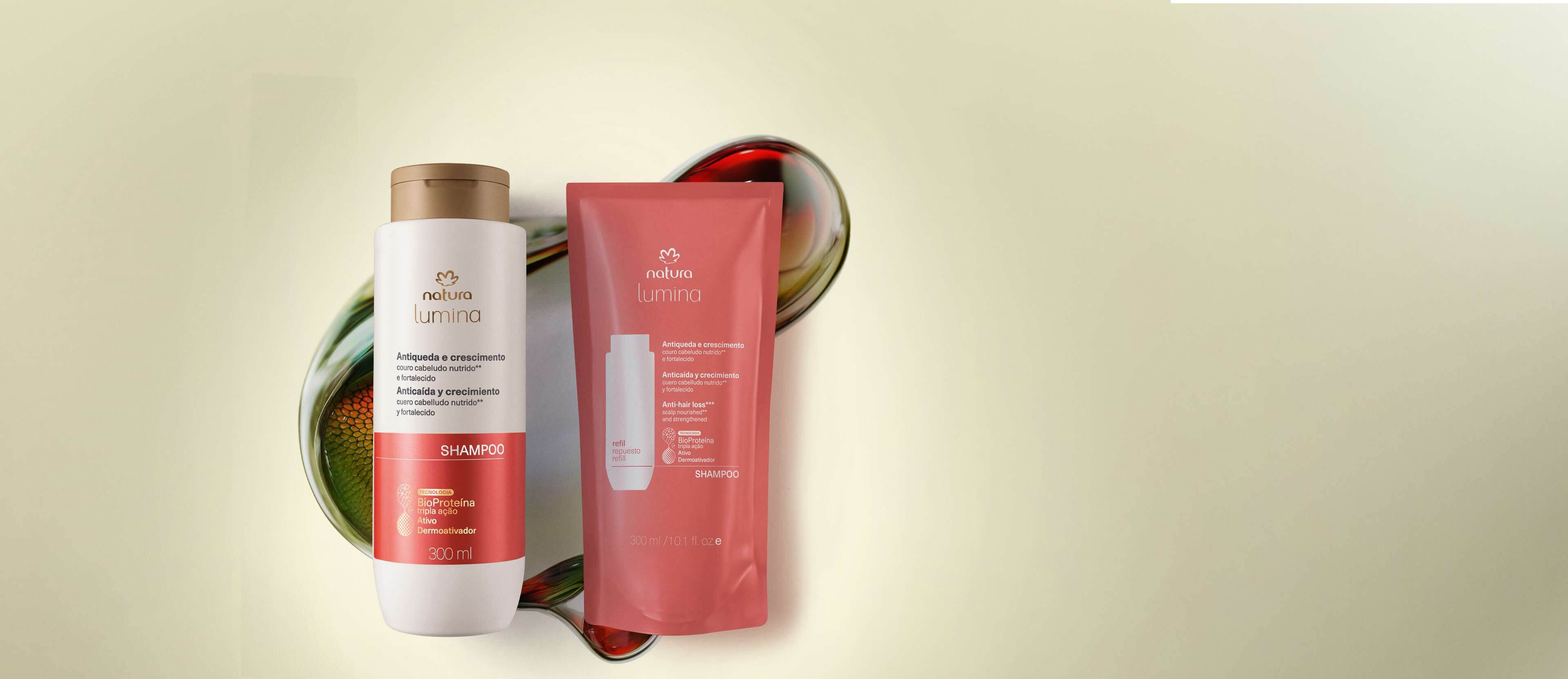 Kit Shampoo Estimulante Lumina Antiqueda e Crescimento com Refil (2 prodtos)