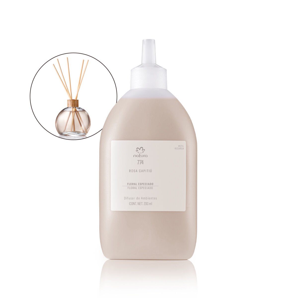 Refil Difusor Natura 774 Rosa Capitiú 200 ml sem vareta