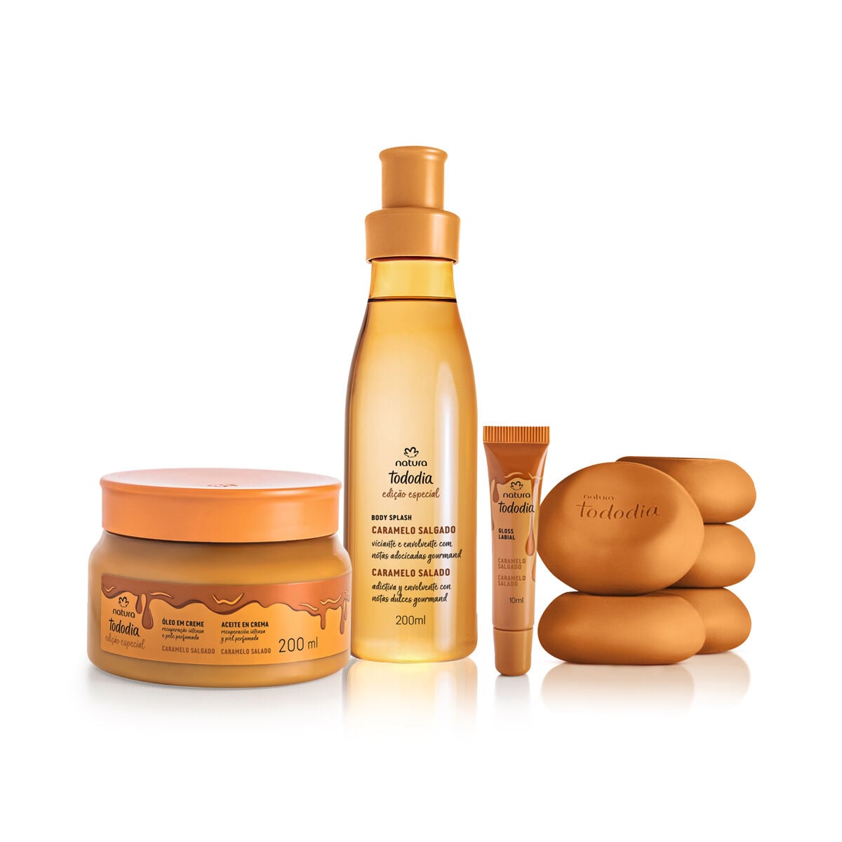 Kit Body Splash, Óleo e Sabonete Tododia Caramelo Salgado (3 Produtos)