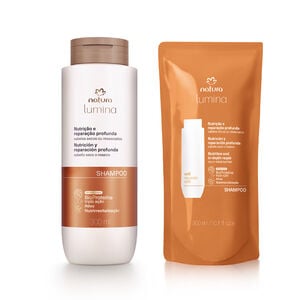 Kit Shampoo Nutrição e Reparação Profunda Lumina com Refil 2 un de 300 ml