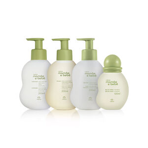 Kit Shampoo, Condicionador, Colônia e Hidratante Mamãe e Bebê