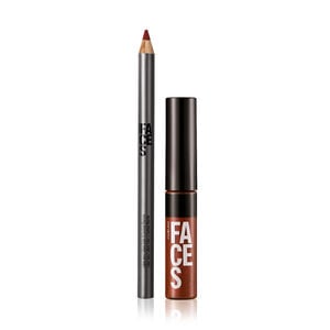 Kit Lápis para Lábios e Gloss Marrom Natura Faces (2 produtos)