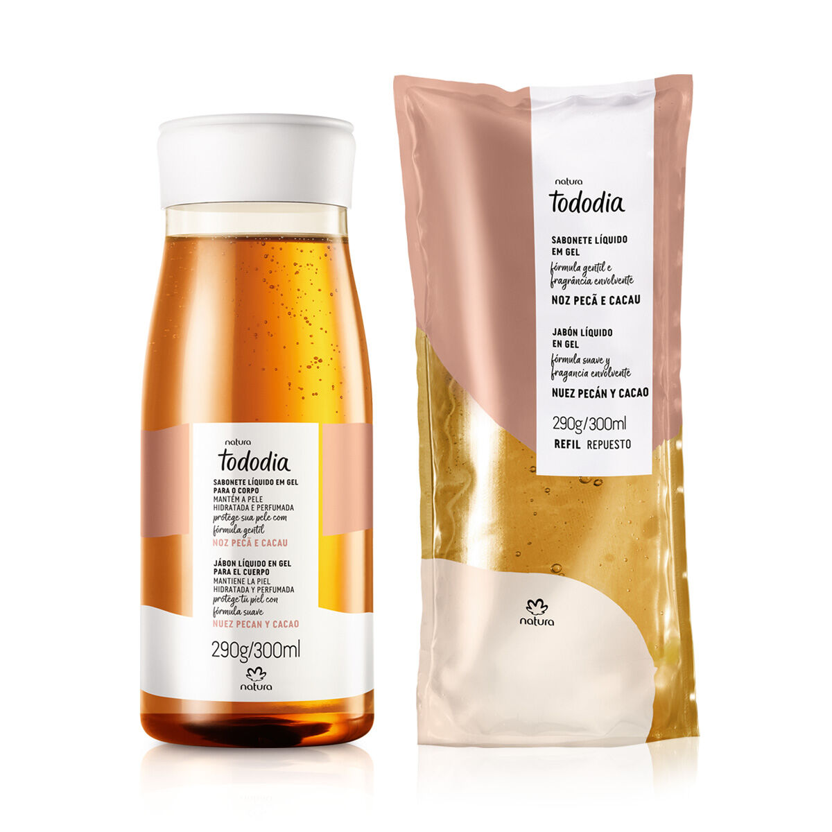 Kit Sabonete Liquido Tododia Noz Peca e Cacau com Refil 2 Unidades de 300 Ml