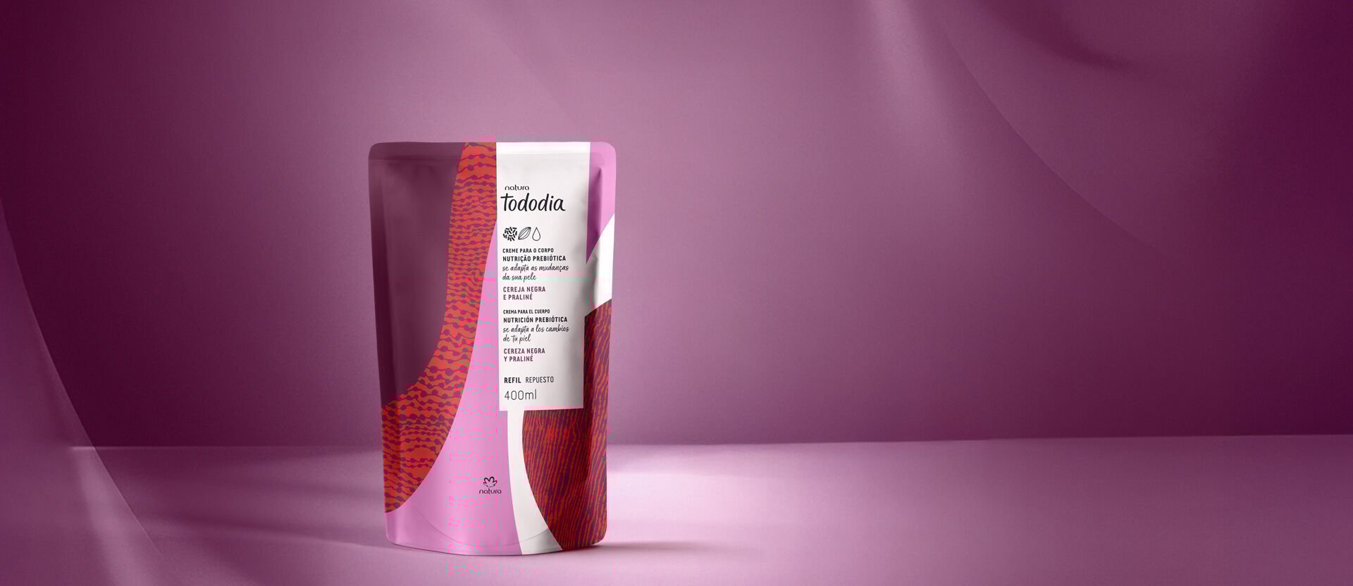 Refil Creme Desodorante Nutritivo para o Corpo Tododia Cereja Negra e Praliné