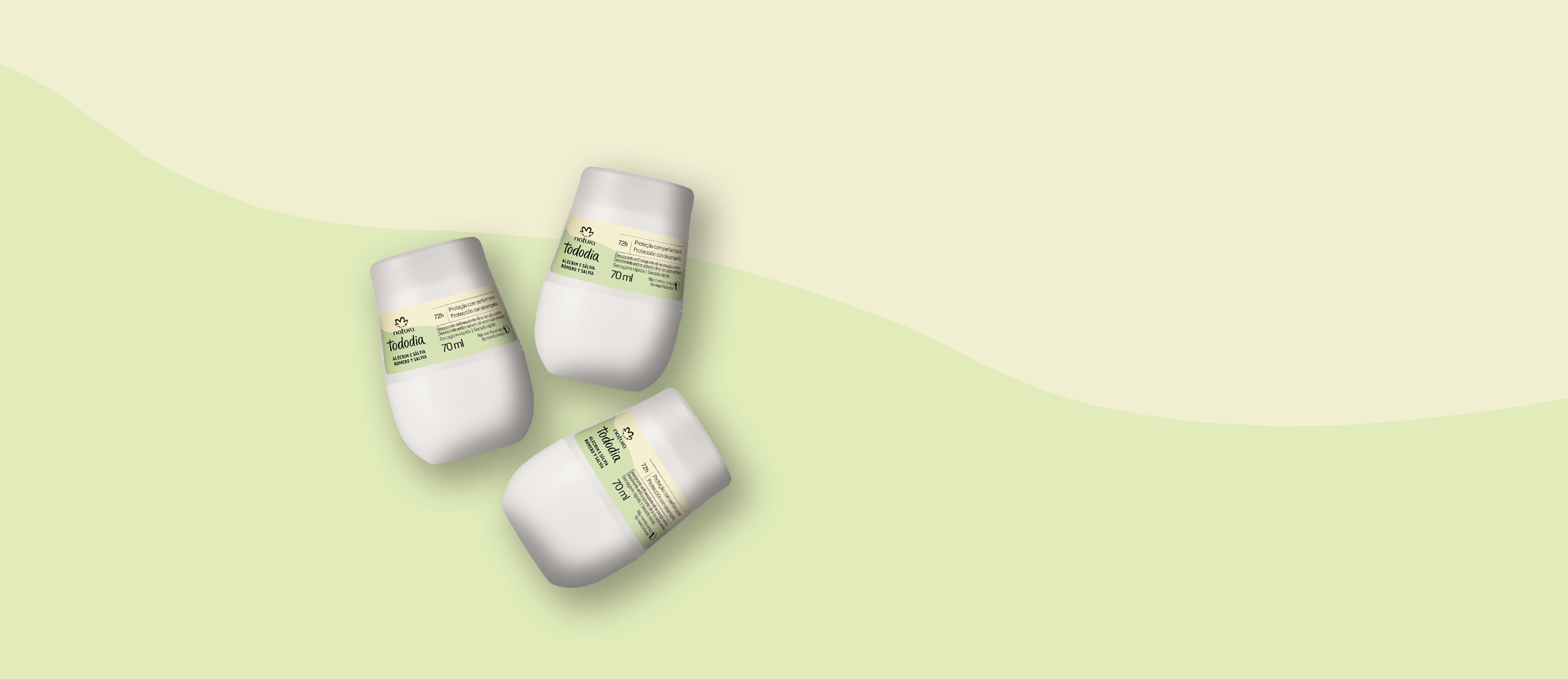 Kit Desodorante Antitranspirante Roll-on Tododia Alecrim e Sálvia (3 unidades)