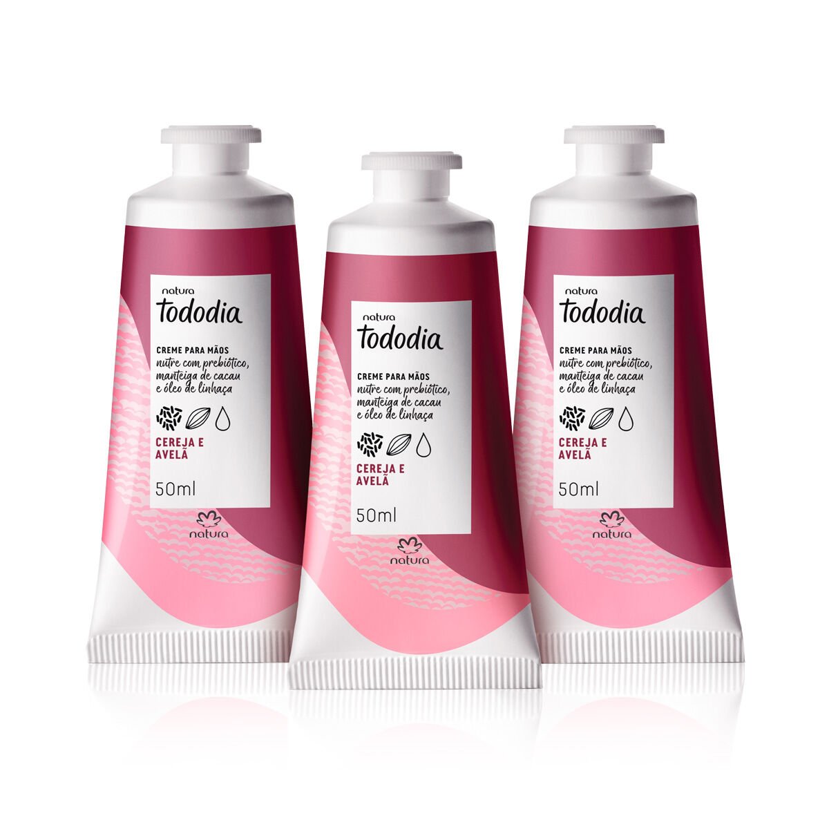 Kit Creme Nutritivo para as Mãos Tododia Cereja e Avelã (3 unidades)