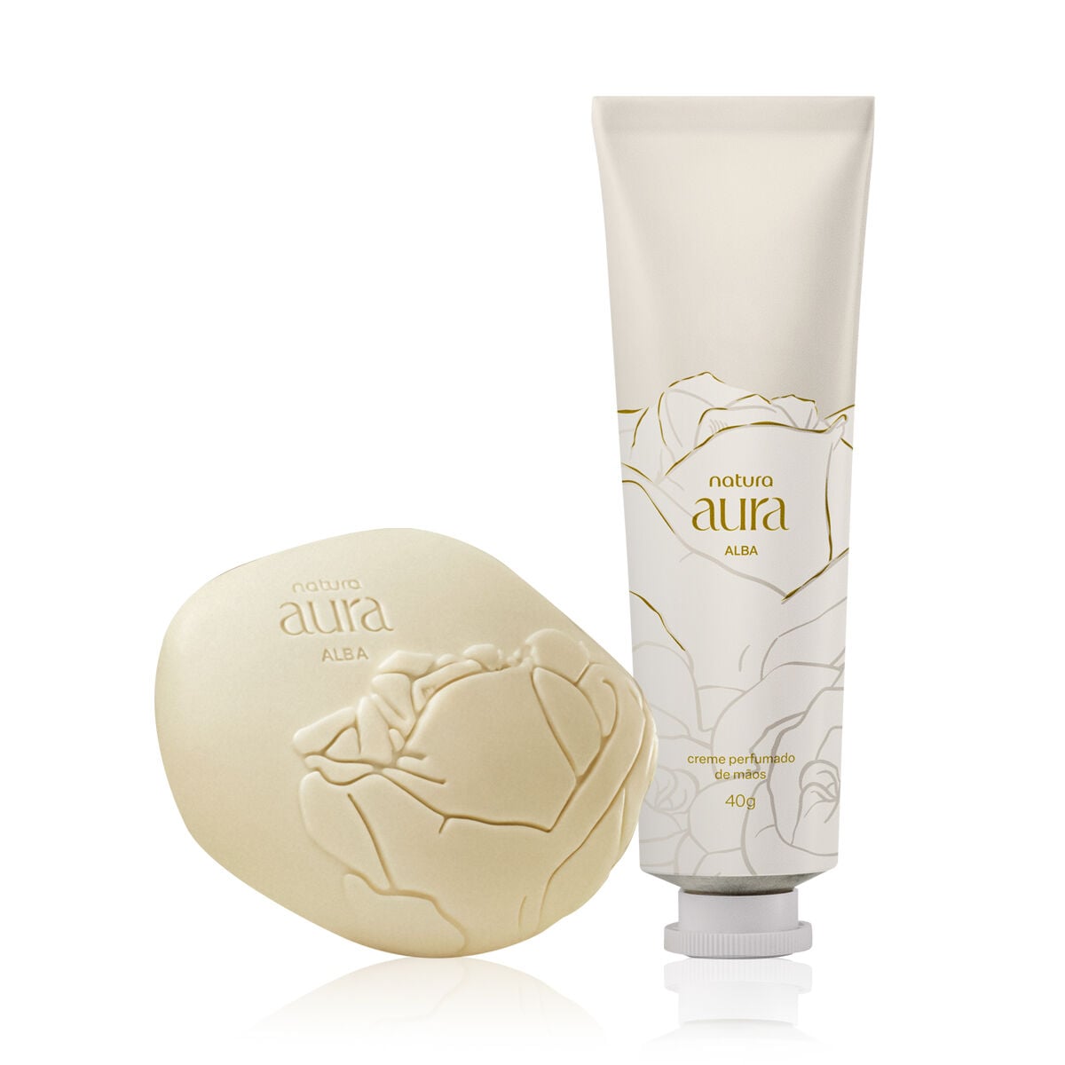 Kit Creme para as Mãos e Sabonete em Barra Natura Aura Alba