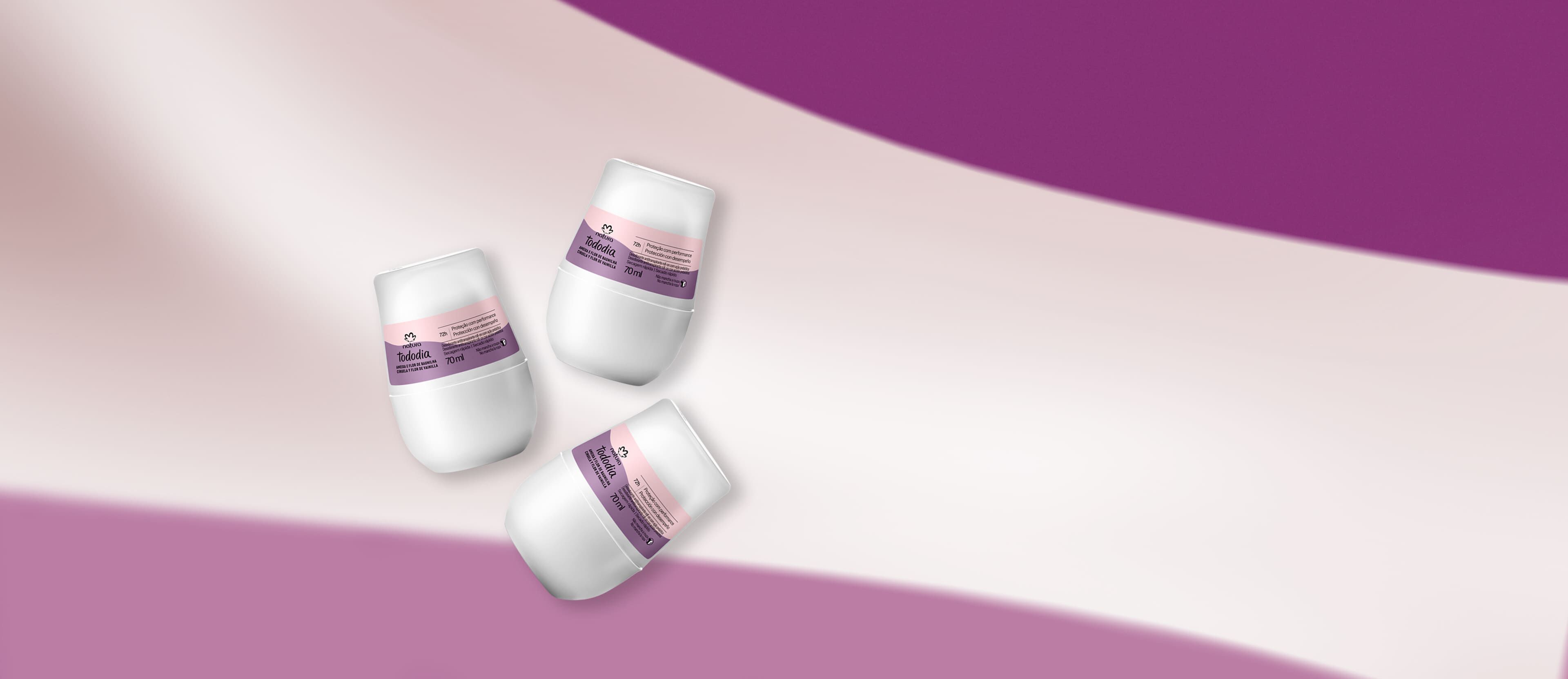 Kit Desodorante Antitranspirante Roll-on Ameixa e Flor de Baunilha (3 unidades)