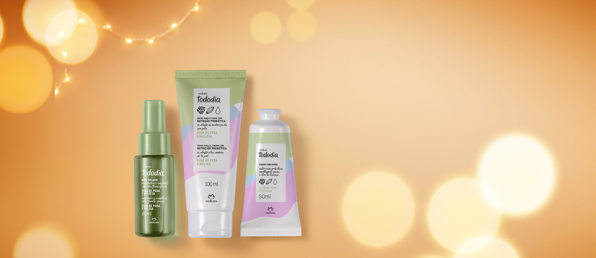 Presente Natura Tododia Miniaturas de Flor de Pêra e Melissa (4 produtos)