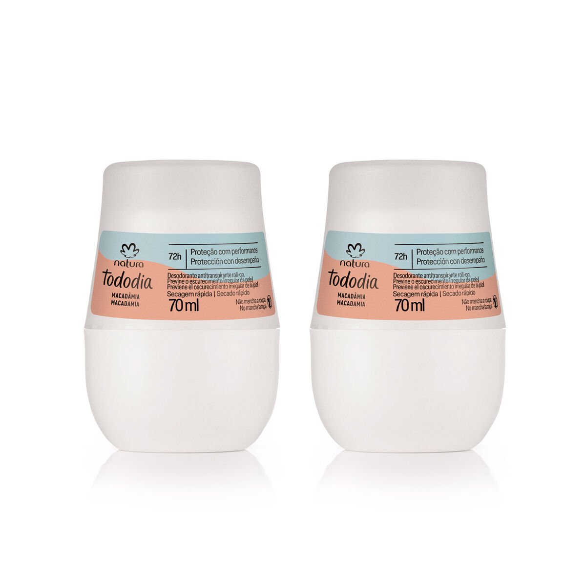 Kit Desodorante Antitranspirante Roll-on Tododia Macadâmia (2 unidades)