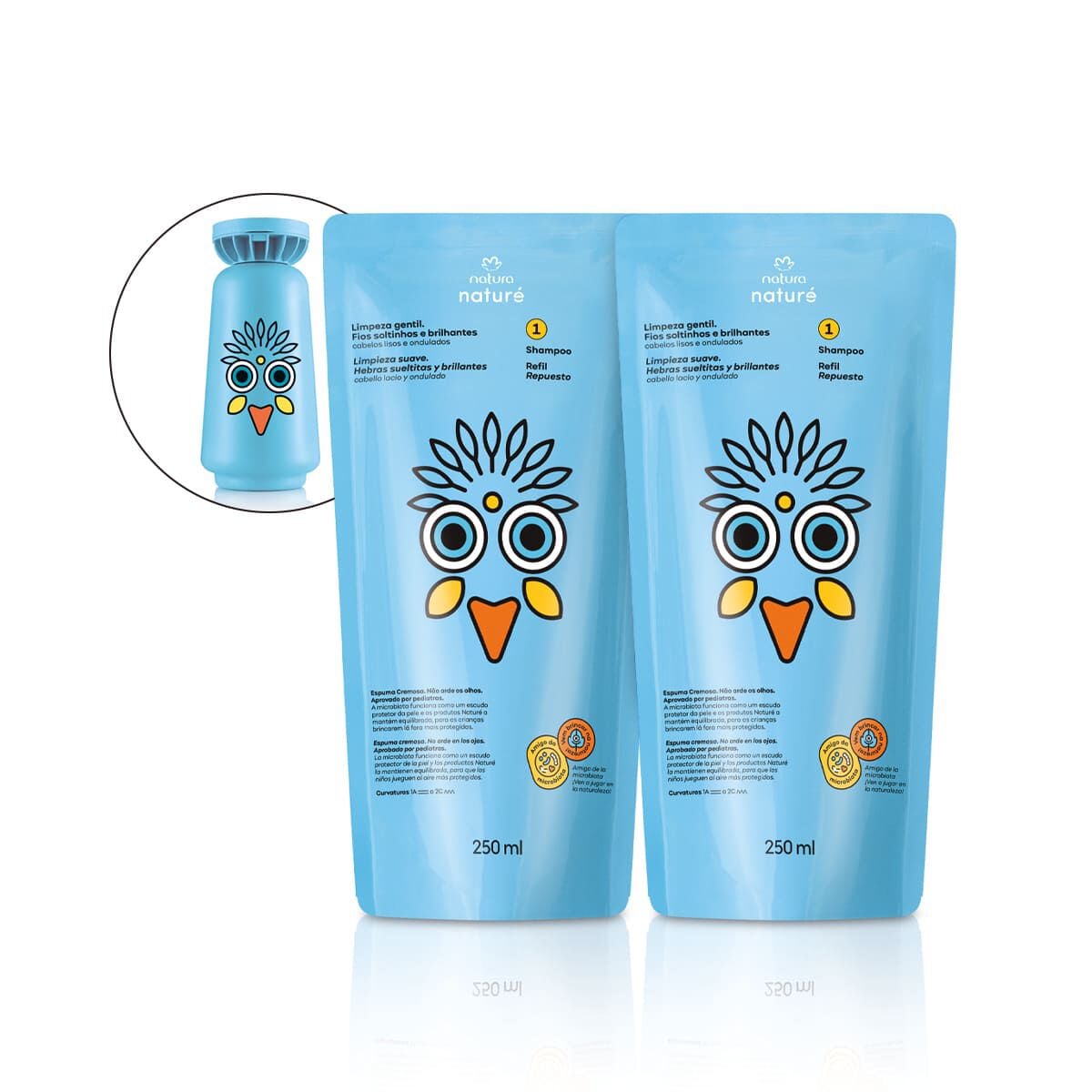 Kit Refil Shampoo para Cabelos Lisos e Ondulados Nature (2 Unidades)