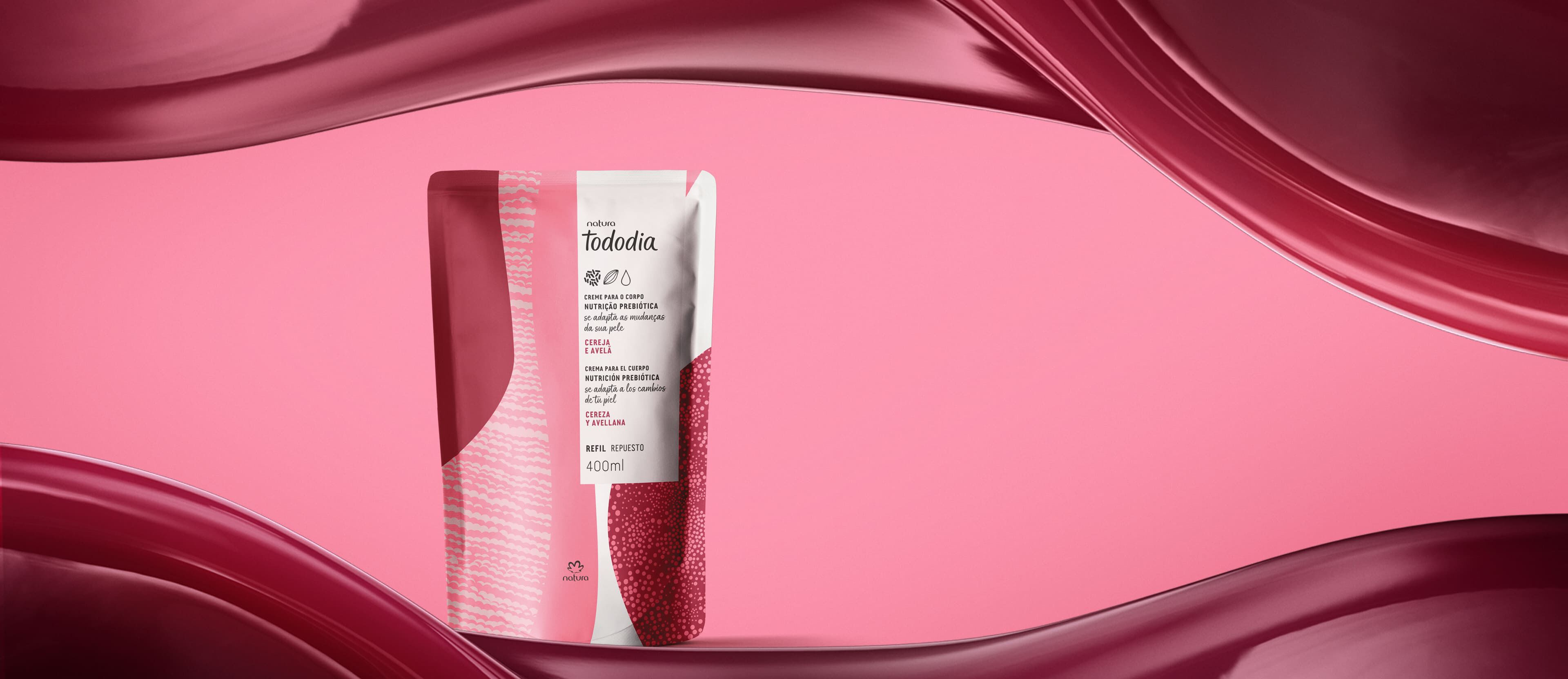 Refil Creme Desodorante Nutritivo para o Corpo Tododia Cereja e Avelã