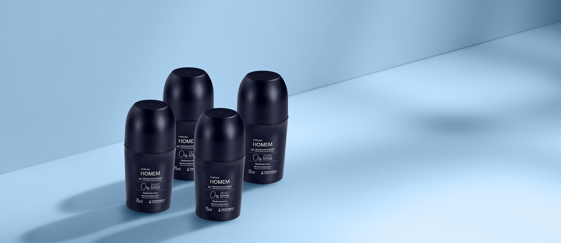 Kit Natura Homem Desodorante Roll-on Zero Alumínio (4 unidades)