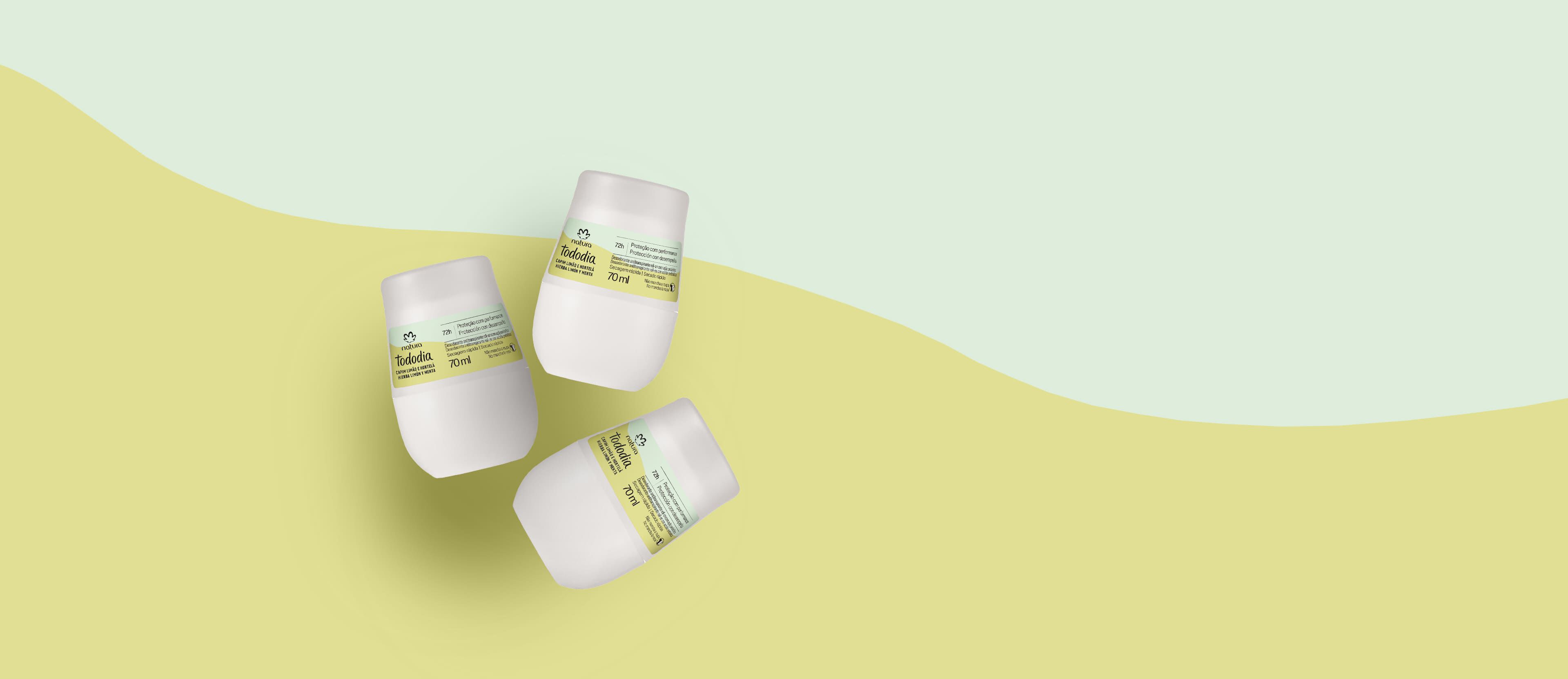 Kit Desodorante Antitranspirante Roll-on Tododia Capim Limão e Hortelã (3 unidades)