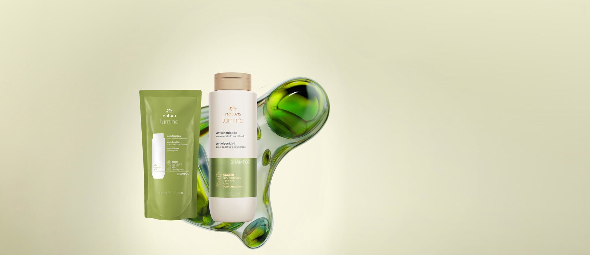 Kit Shampoo Antioleosidade Natura Lumina (2 produtos)