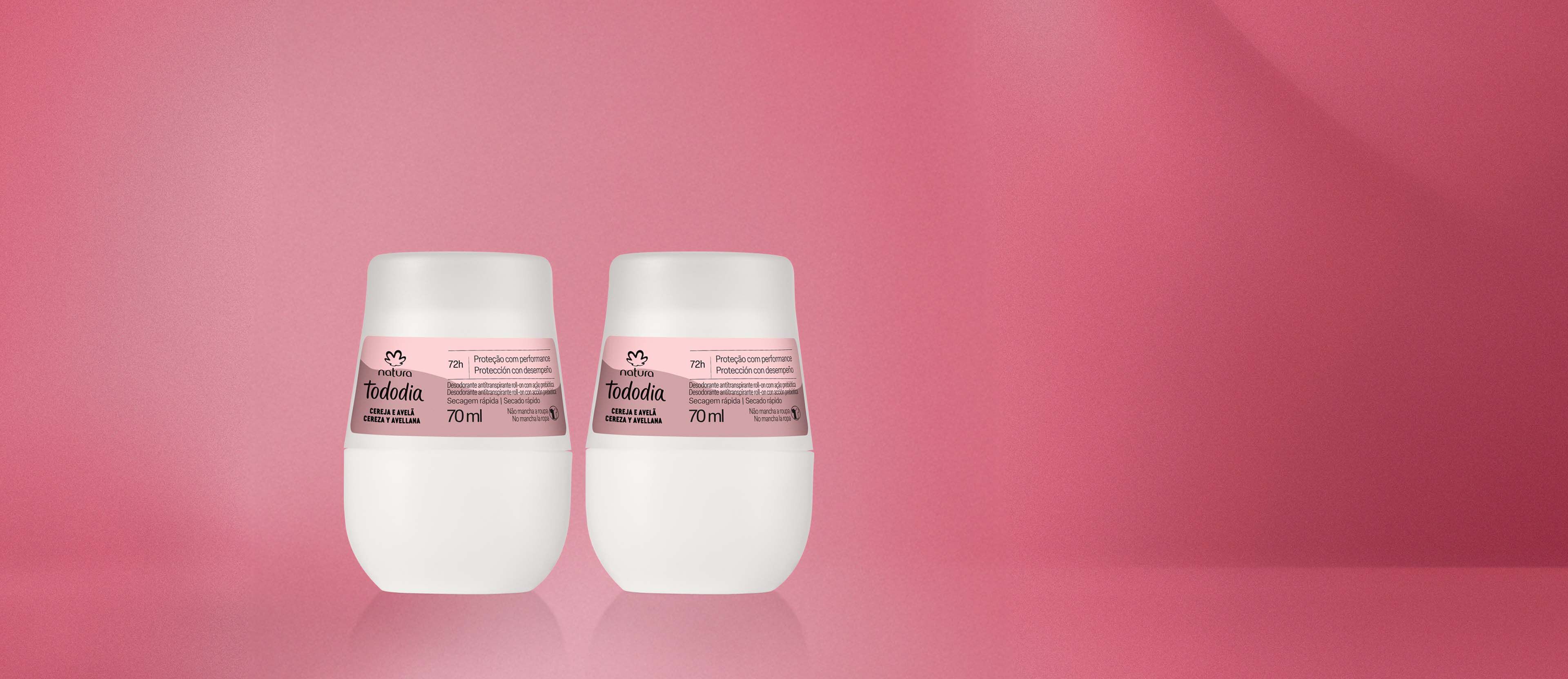 Kit Desodorante Antitranspirante Roll-On Cereja e Avelã