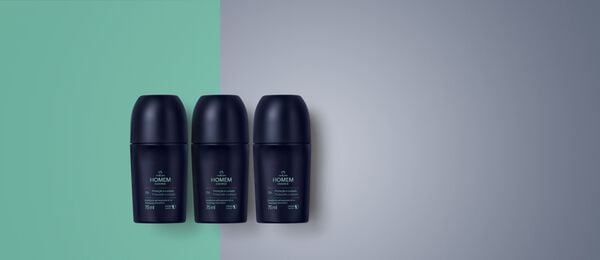 Kit Desodorante Antitranspirante Roll-On Natura Homem Essence (3 unidades)