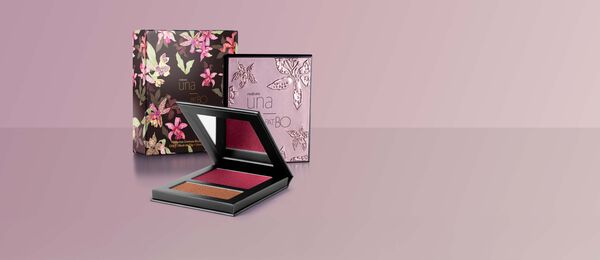 Duo de Blush e Iluminador Peony Natura Una e PatBO