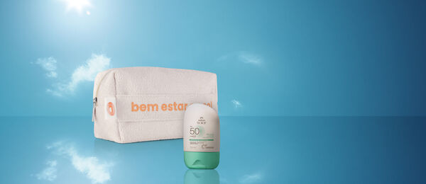 Kit Protetor Solar Facial Pele Mista a Oleosa FPS 70 e Nécessaire Natura Solar