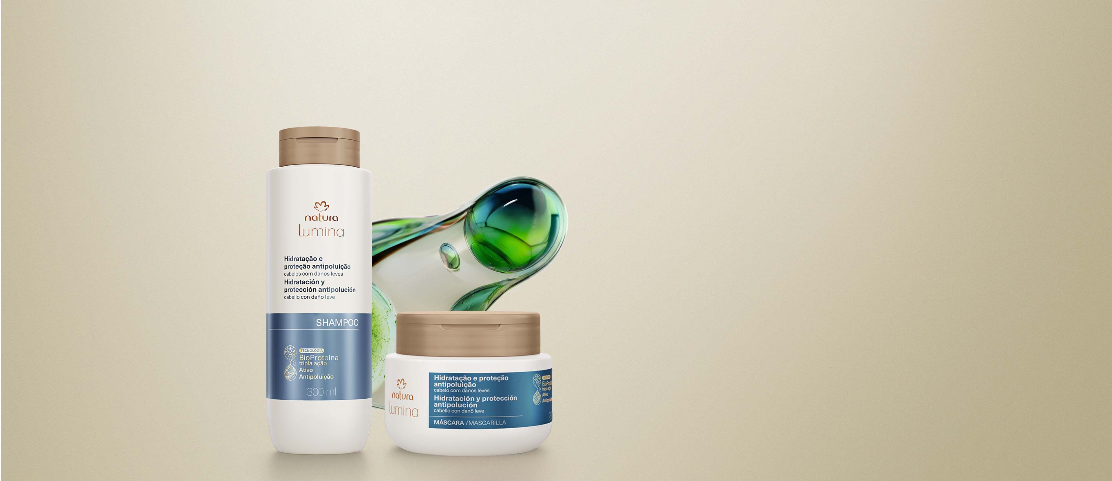 Kit Shampoo e Máscara Hidratação e Proteção Antipoluição Lumina