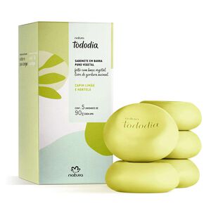 Sabonete Em Barra Puro Vegetal Tododia Capim Limão e Hortelã 5 un de 90 g cada